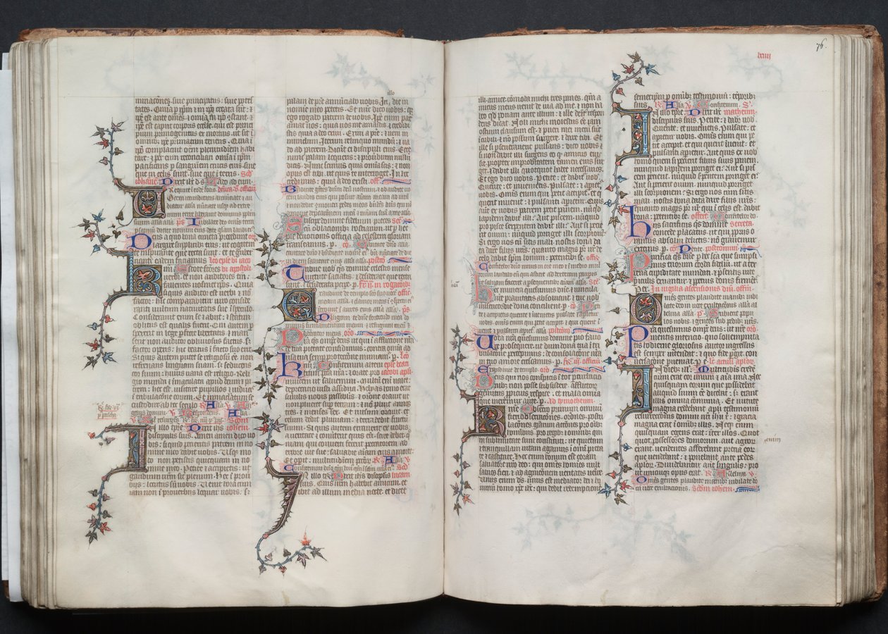 O Missal Gotha: Fol. 75v Texto, c. 1375. de Master of the Boqueteaux
