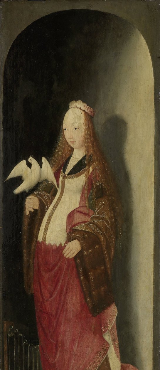 Santa Cecília, ala direita de um tríptico de Master of the Brunswick Diptych (attributed to)