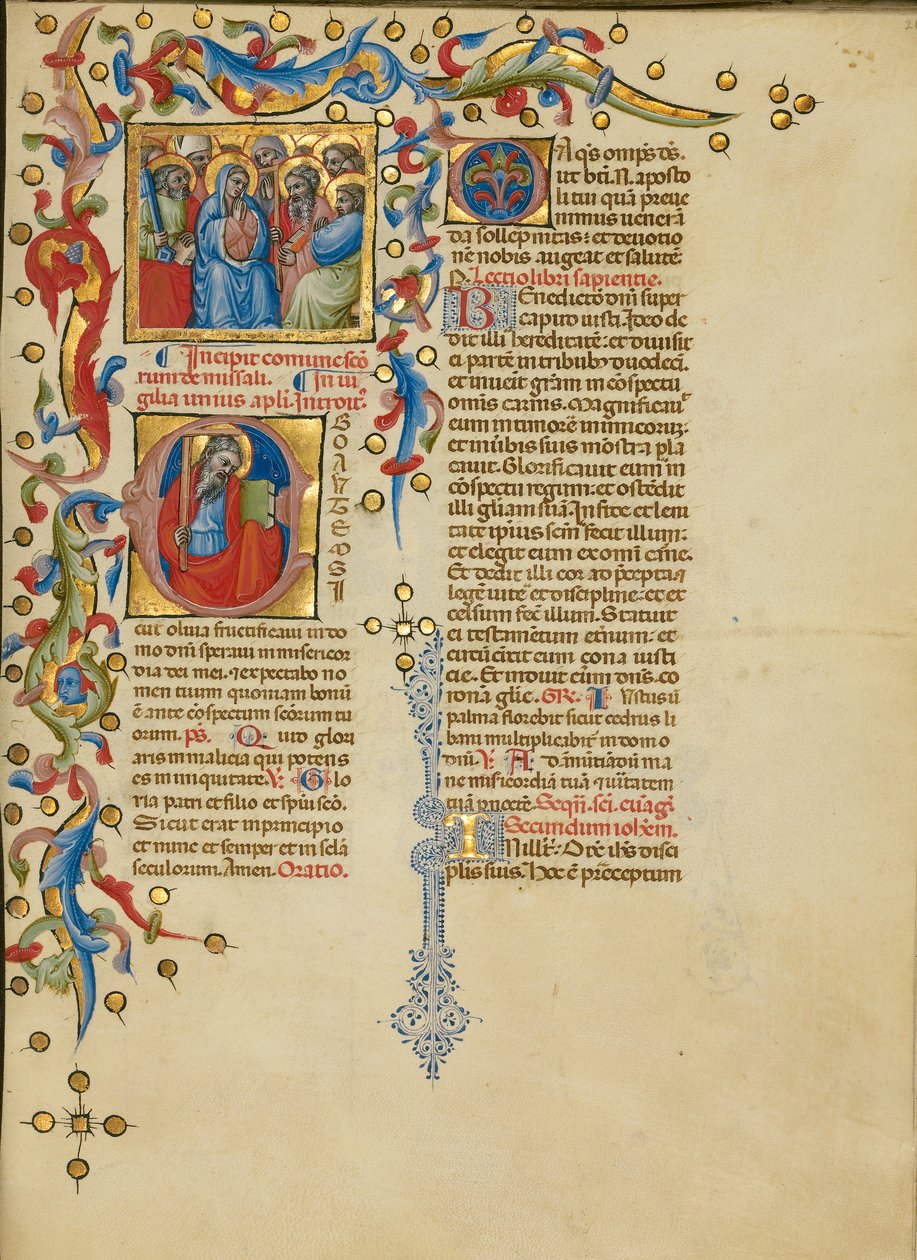 Todos os Santos; inicial E: Santo André de Master of the Brussels Initials