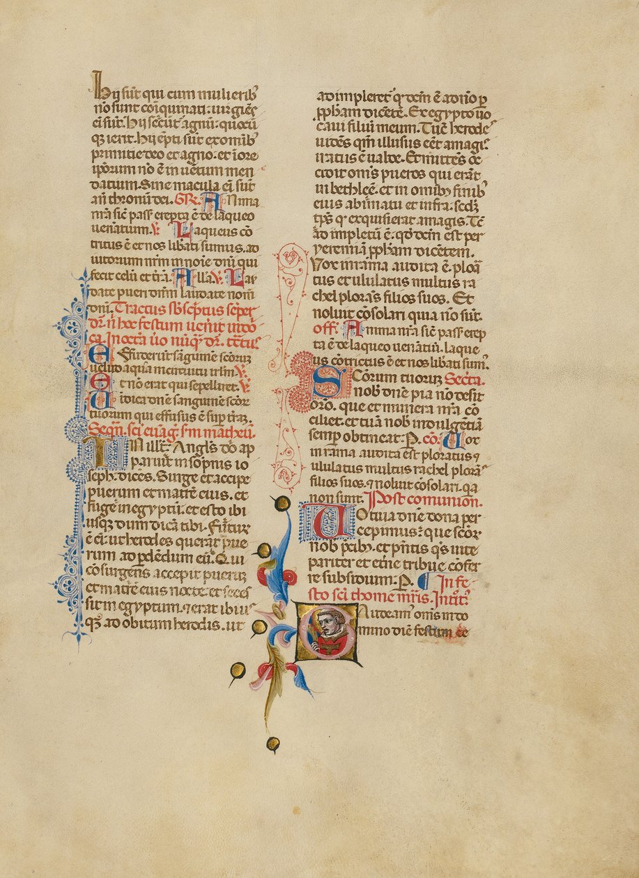 Inicial G: São Tomás Becket de Master of the Brussels Initials