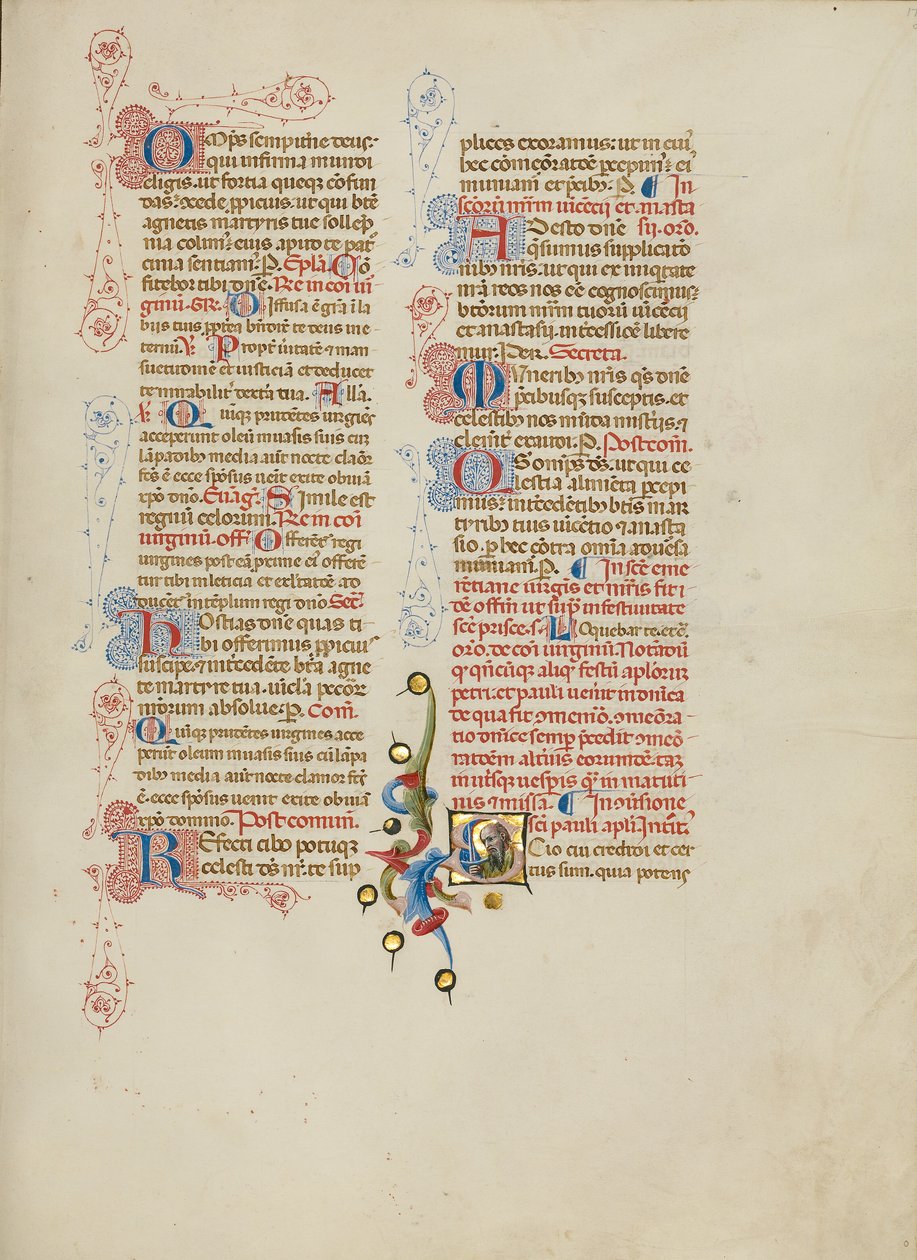 Inicial S: Saint Paul de Master of the Brussels Initials