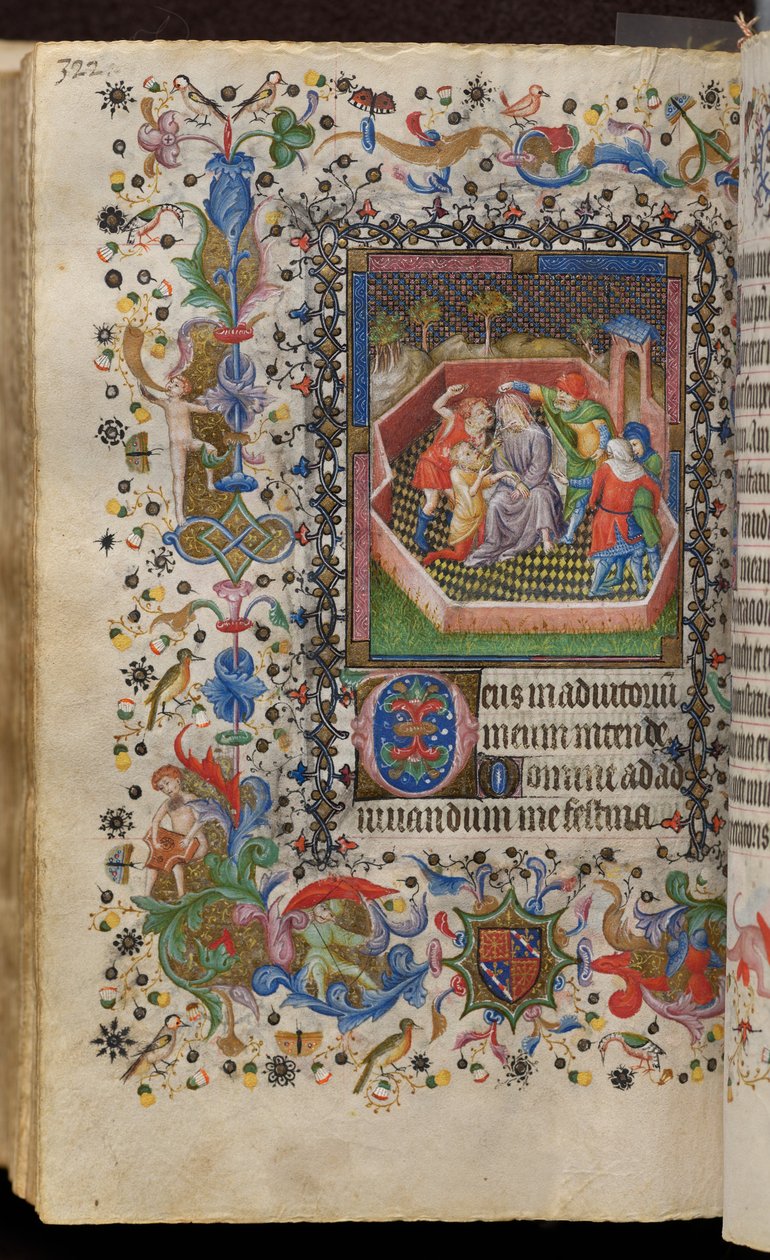 Horas de Carlos, o Nobre, rei de Navarra (1361-1425): fol. 161v, Zombaria de Cristo de Master of the Brussels Initials and Associates