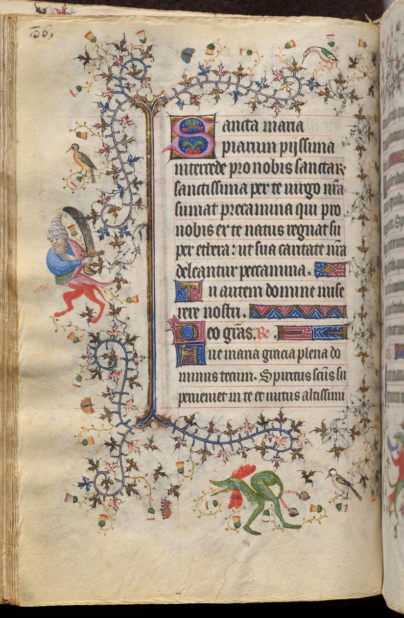 Horas de Carlos o Nobre, rei de Navarra (1361-1425): fol. 43v, Texto de Master of the Brussels Initials and Associates