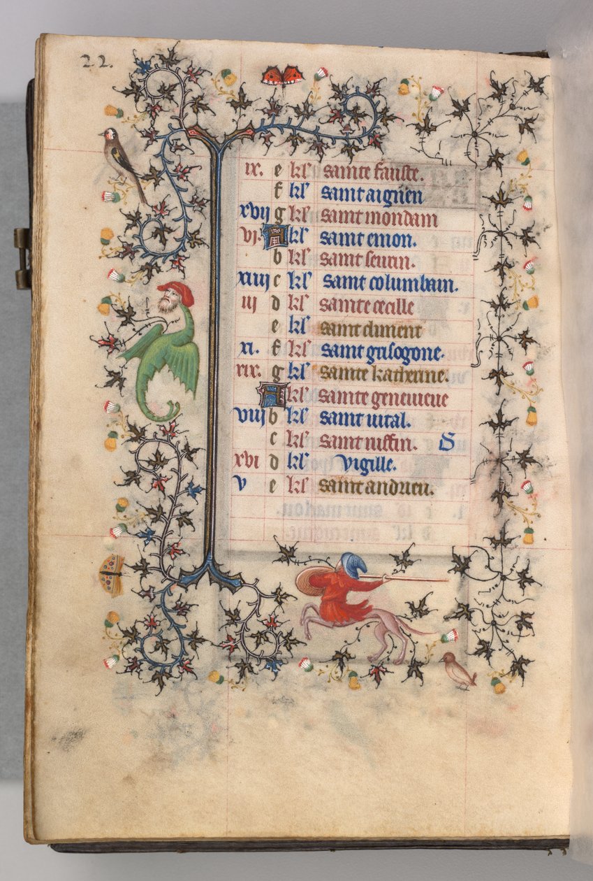 Horas de Carlos Nobre, rei de Navarra 1361-1425: fol. 11v, novembro, c. 1405 de Master of the Brussels Initials and Associates
