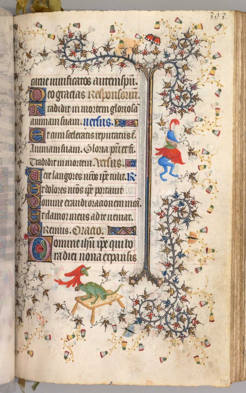 Horas de Carlos Nobre, rei de Navarra 1361-1425: fol. 191r, Texto, c. 1405 de Master of the Brussels Initials and Associates