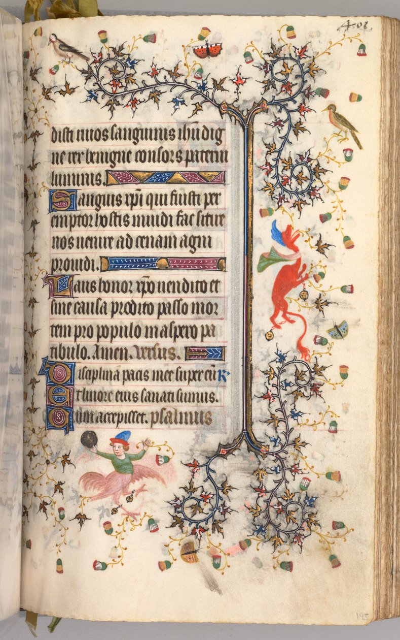 Horas de Carlos Nobre, rei de Navarra 1361-1425: fol. 195r, Texto, c. 1405 de Master of the Brussels Initials and Associates