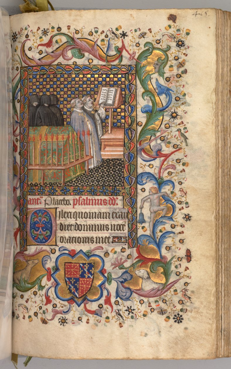 Horas de Carlos Nobre, rei de Navarra 1361-1425: fol. 202r, Escritório dos Mortos, c. 1405 de Master of the Brussels Initials and Associates