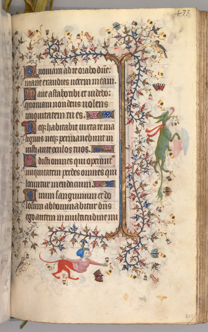 Horas de Carlos Nobre, rei de Navarra 1361-1425: fol. 211r, Texto, c. 1405 de Master of the Brussels Initials and Associates