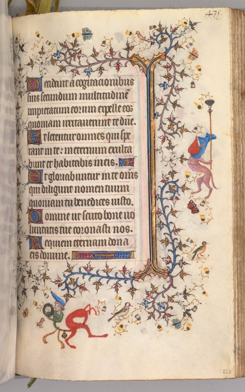 Horas de Carlos, o Nobre, Rei de Navarra 1361-1425: fol. 212r, Texto, c. 1405. de Master of the Brussels Initials and Associates