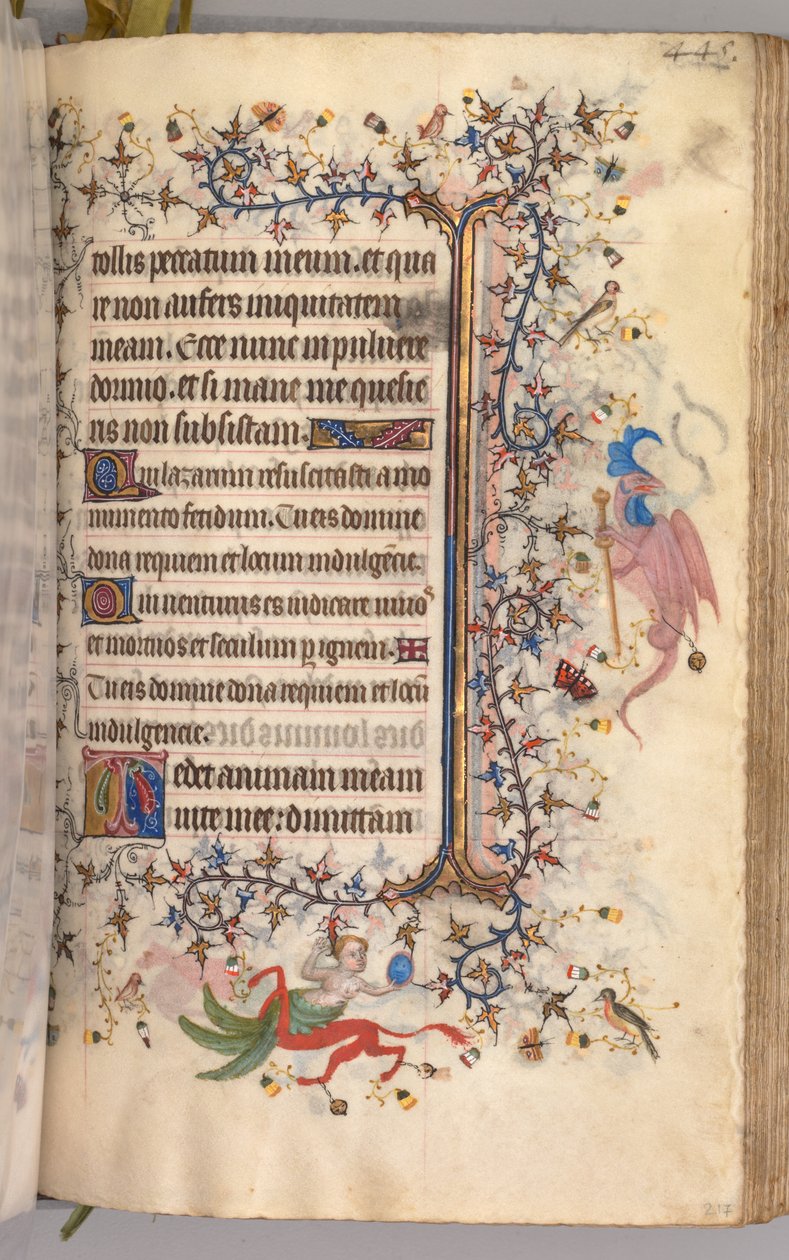 Horas de Carlos Nobre, rei de Navarra 1361-1425: fol. 217r, Texto, c. 1405 de Master of the Brussels Initials and Associates