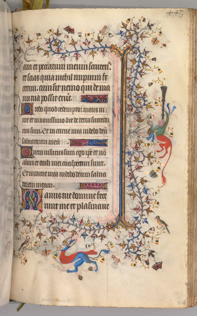 Horas de Carlos Nobre, rei de Navarra 1361-1425: fol. 218r, Texto, c. 1405 de Master of the Brussels Initials and Associates