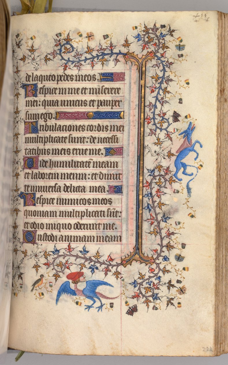 Horas de Carlos Nobre, rei de Navarra 1361-1425: fol. 222r, Texto, c. 1405 de Master of the Brussels Initials and Associates