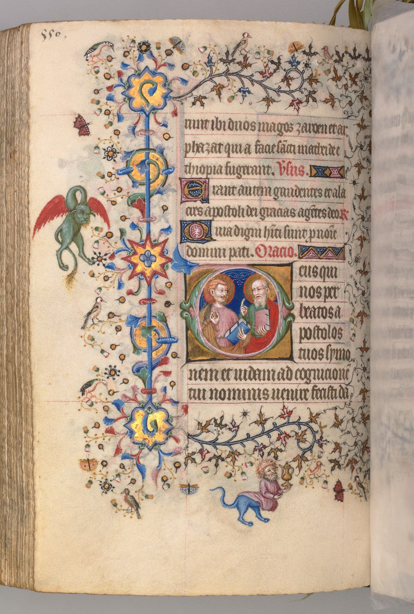 Horas de Carlos Nobre, rei de Navarra 1361-1425, fol. 269v, SS. Simão e Judas, c. 1405 de Master of the Brussels Initials and Associates
