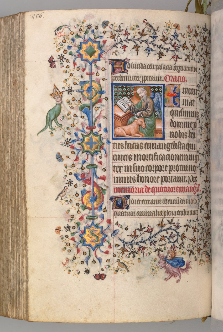 Horas de Carlos Nobre, rei de Navarra 1361-1425, fol. 272v, São Lucas, c. 1405 de Master of the Brussels Initials and Associates