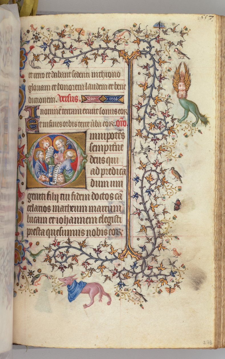Horas de Carlos Nobre, rei de Navarra 1361-1425, fol. 273r, Os Quatro Evangelistas, c. 1405 de Master of the Brussels Initials and Associates