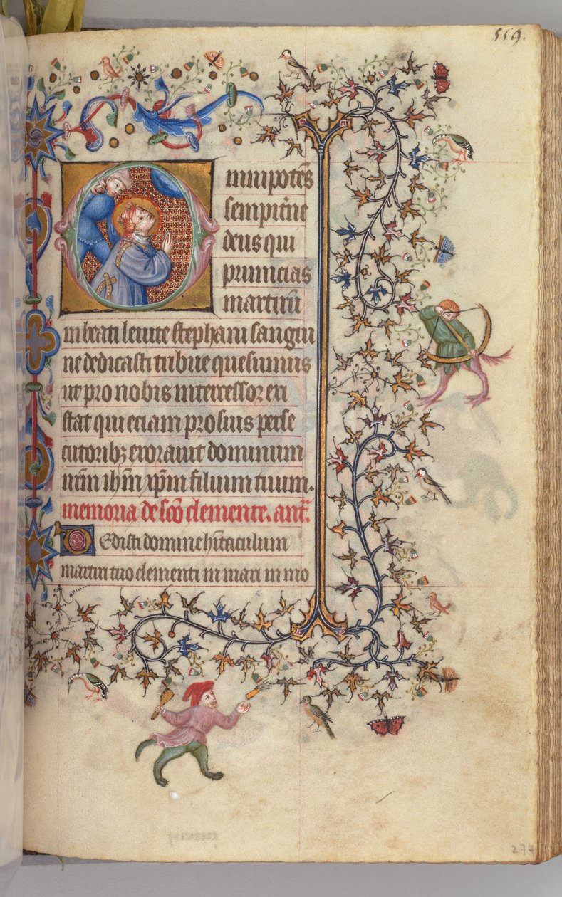 Horas de Carlos Nobre, rei de Navarra 1361-1425, fol. 274r, Santo Estêvão, c. 1405 de Master of the Brussels Initials and Associates
