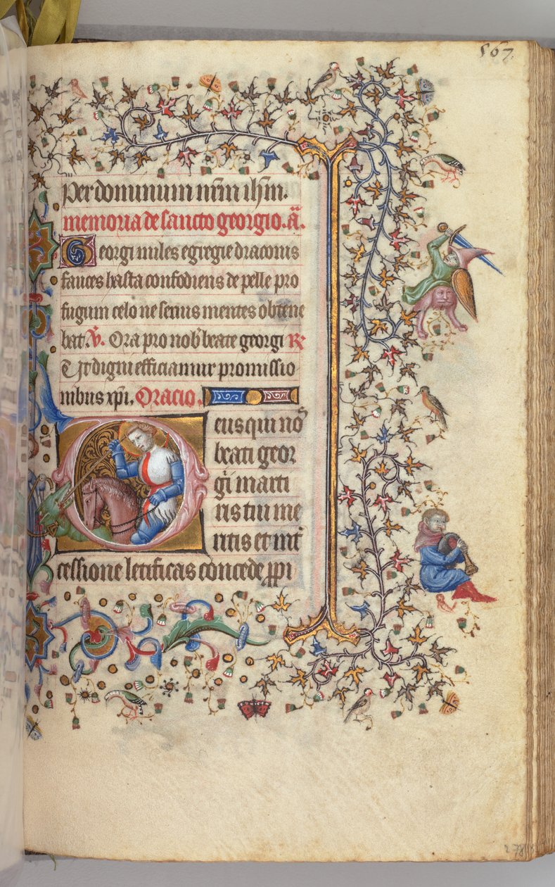 Horas de Carlos Nobre, rei de Navarra 1361-1425, fol. 278r, São Jorge, c. 1405 de Master of the Brussels Initials and Associates