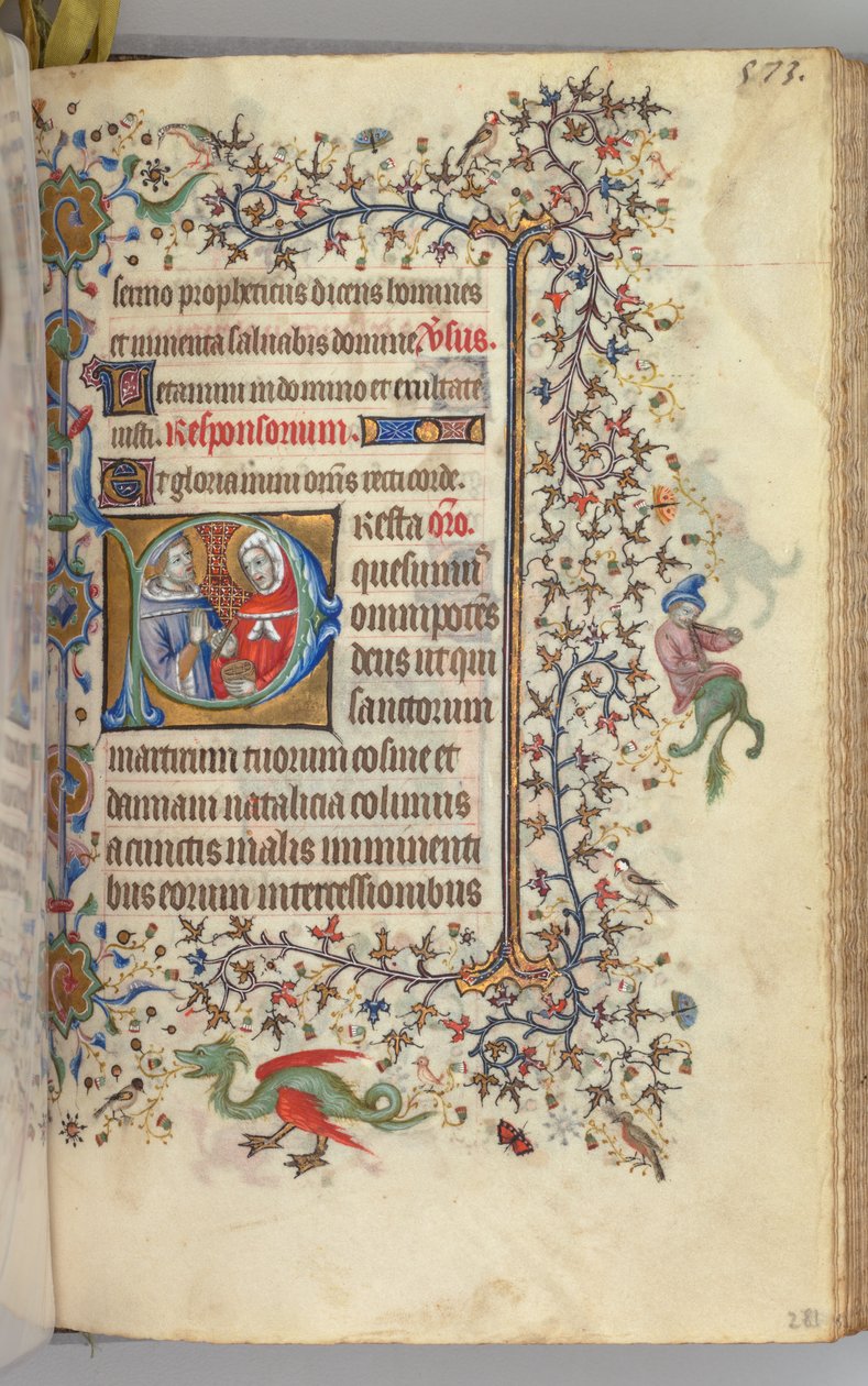 Horas de Carlos Nobre, rei de Navarra 1361-1425, fol. 281r, SS. Cosmas e Damien, c. 1405 de Master of the Brussels Initials and Associates