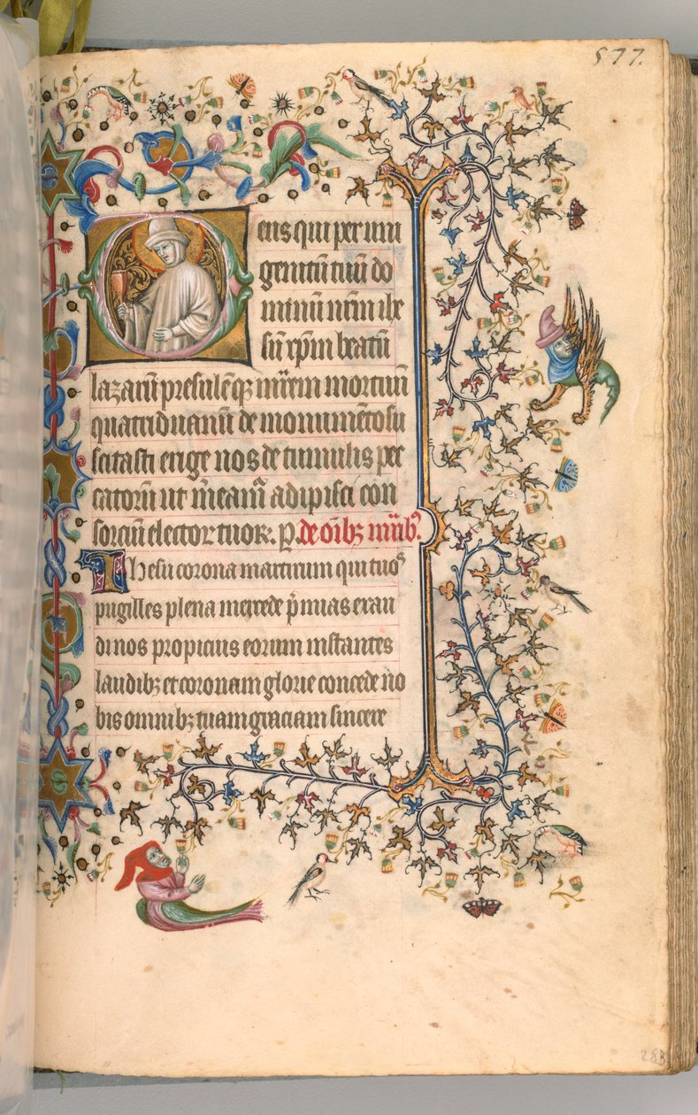 Horas de Carlos Nobre, rei de Navarra 1361-1425, fol. 283r, São Lázaro, c. 1405 de Master of the Brussels Initials and Associates