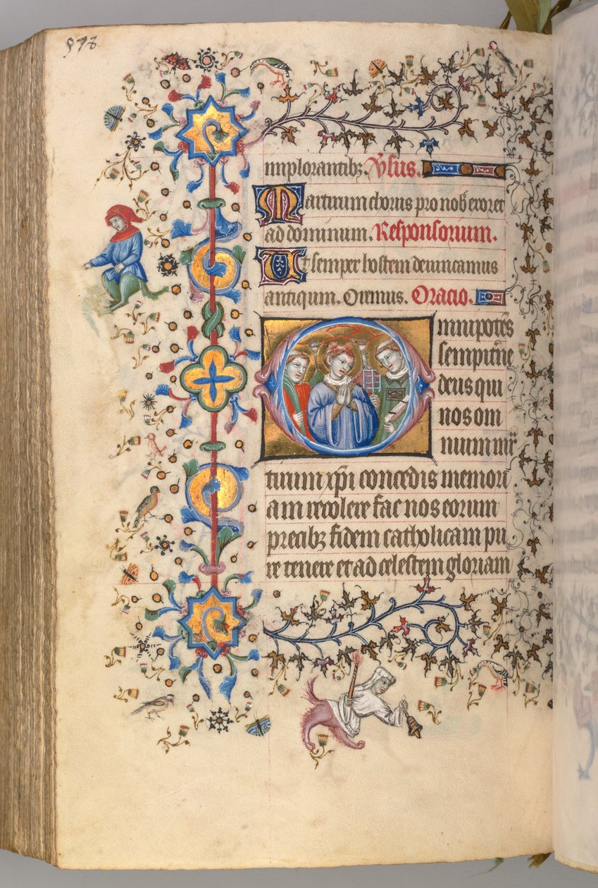 Horas de Carlos Nobre, rei de Navarra 1361-1425, fol. 283v, Mártires: Santo não identificado ..., de Master of the Brussels Initials and Associates