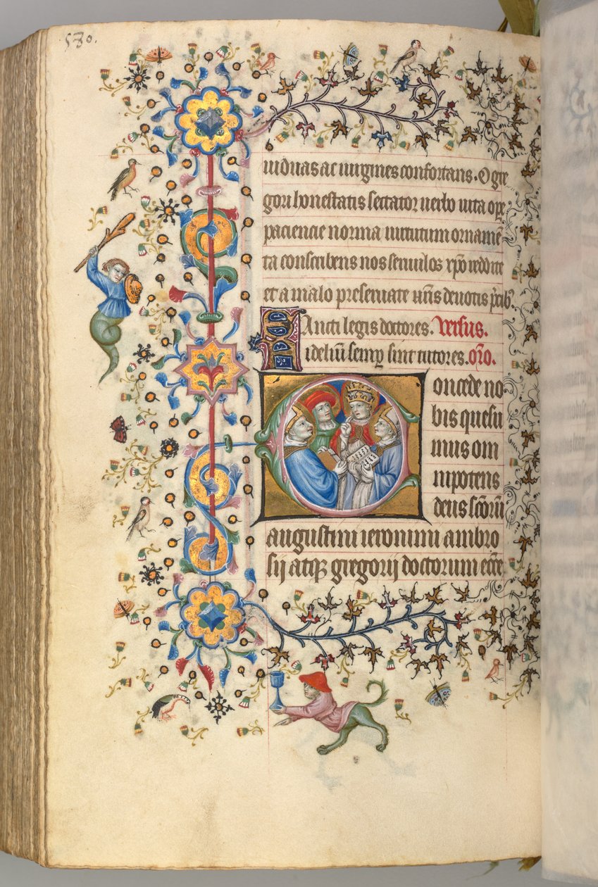 Horas de Carlos Nobre, rei de Navarra 1361-1425, fol. 284v, Quatro Médicos da Igreja, c. 1 de Master of the Brussels Initials and Associates