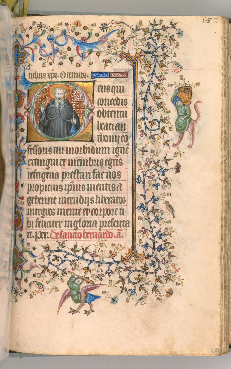 Horas de Carlos Nobre, rei de Navarra 1361-1425, fol. 288r, Santo Antônio, c. 1405 de Master of the Brussels Initials and Associates