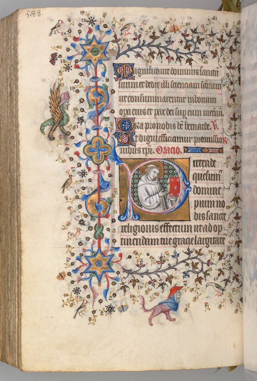 Horas de Carlos Nobre, rei de Navarra 1361-1425, fol. 288v, St. Hervard, c. 1405 de Master of the Brussels Initials and Associates