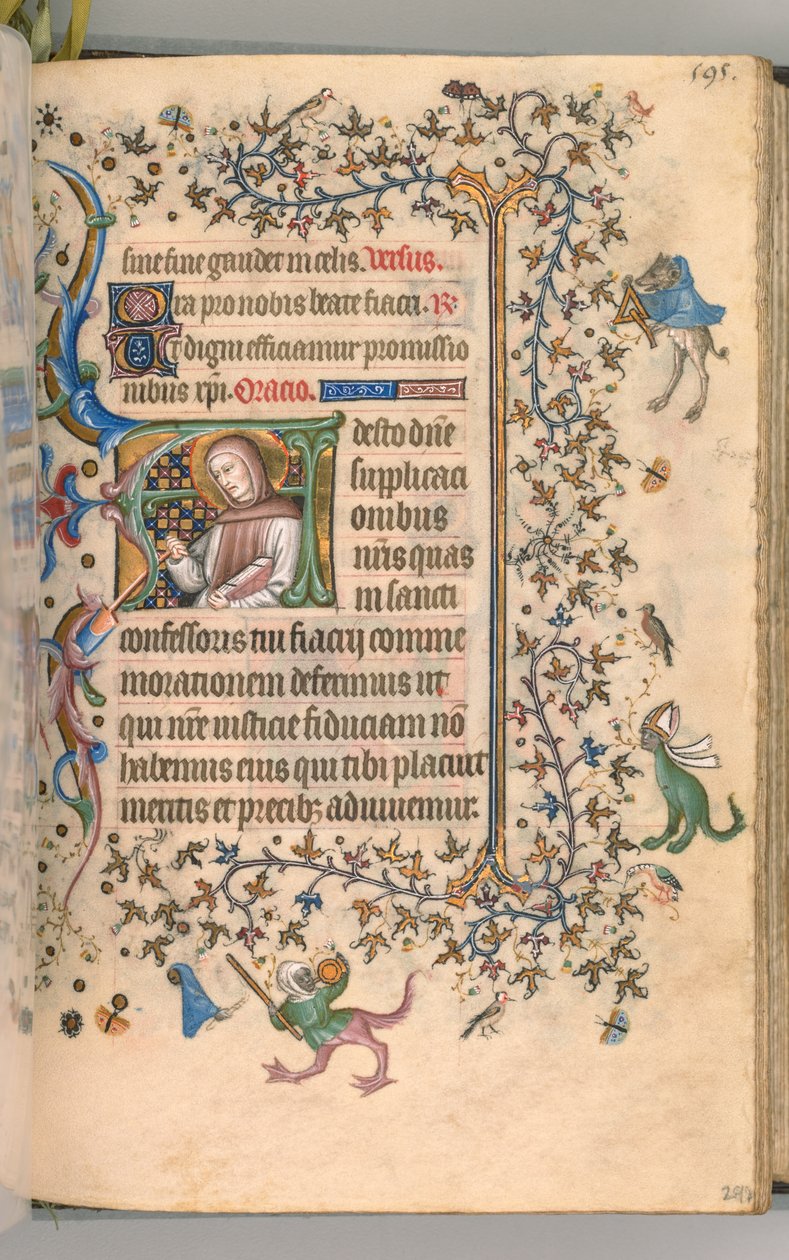 Horas de Carlos Nobre, rei de Navarra 1361-1425, fol. 292r, St. Fiacre, c. 1405 de Master of the Brussels Initials and Associates