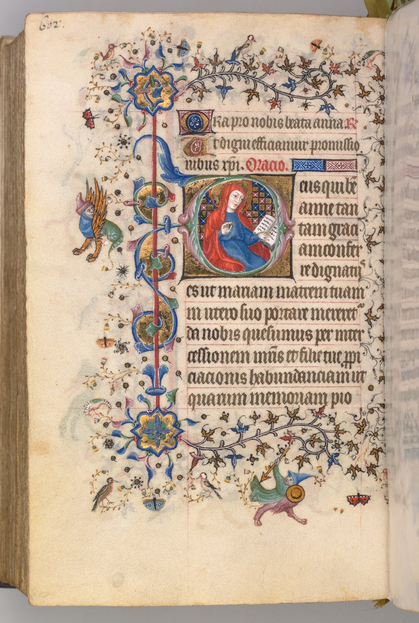 Horas de Carlos Nobre, rei de Navarra 1361-1425, fol. 295v, St. Anne, c. 1405 de Master of the Brussels Initials and Associates