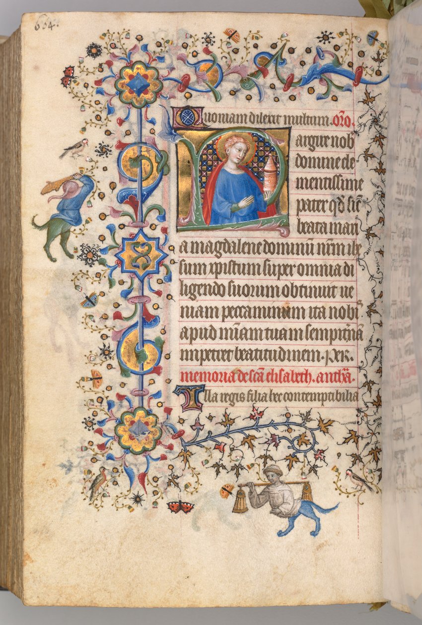Horas de Carlos Nobre, rei de Navarra 1361-1425, fol. 296v, Santa Maria Madalena, c. 1405 de Master of the Brussels Initials and Associates