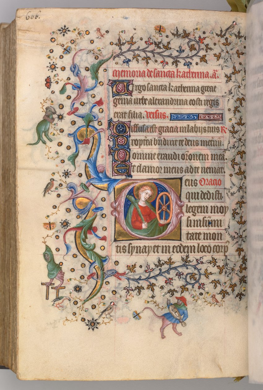 Horas de Carlos Nobre, rei de Navarra 1361-1425, fol. 297v, Santa Catarina, c. 1405 de Master of the Brussels Initials and Associates