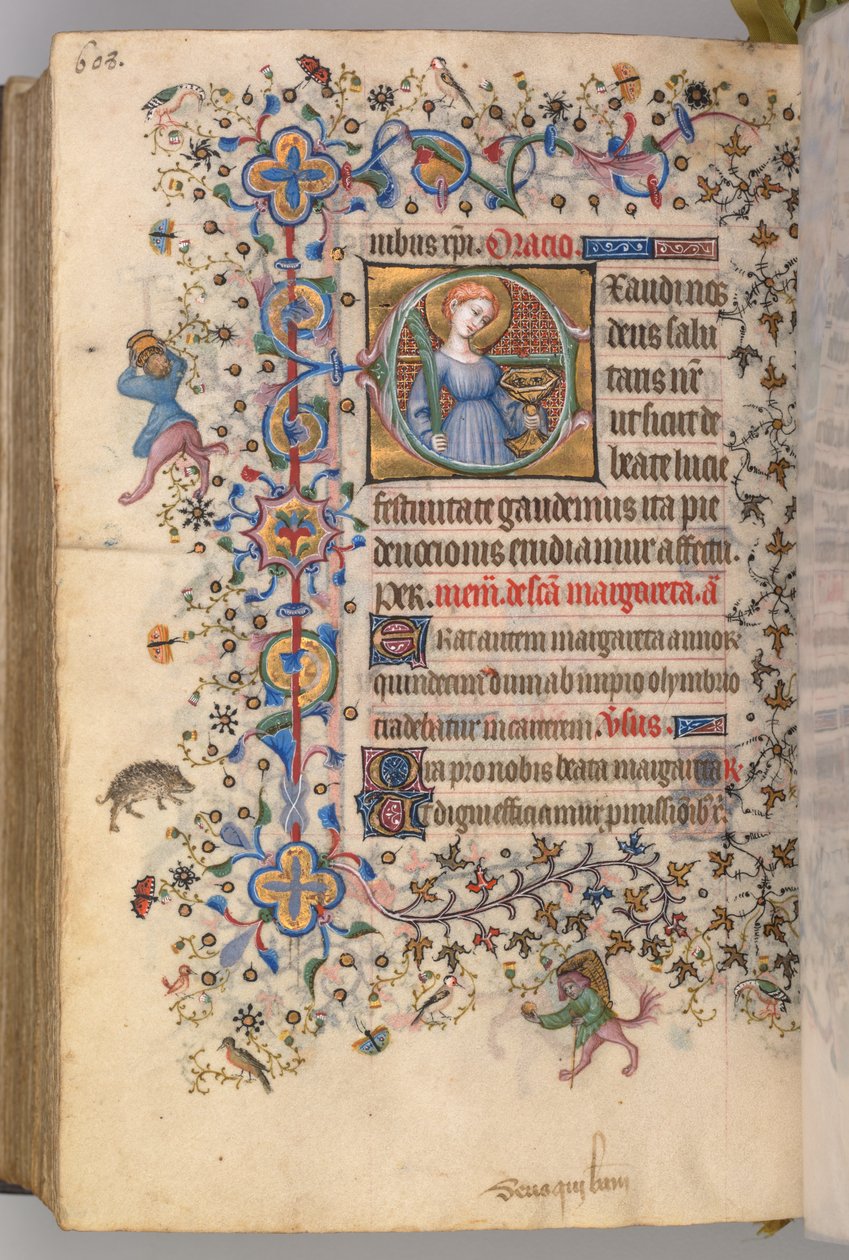 Horas de Carlos Nobre, rei de Navarra 1361-1425, fol. 298v, St. Lucy, c. 1405 de Master of the Brussels Initials and Associates