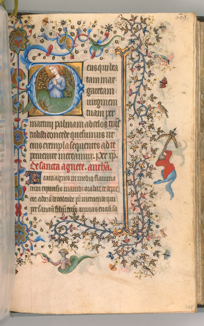 Horas de Carlos Nobre, rei de Navarra 1361-1425, fol. 299a, St. Margaret, c. 1405 de Master of the Brussels Initials and Associates