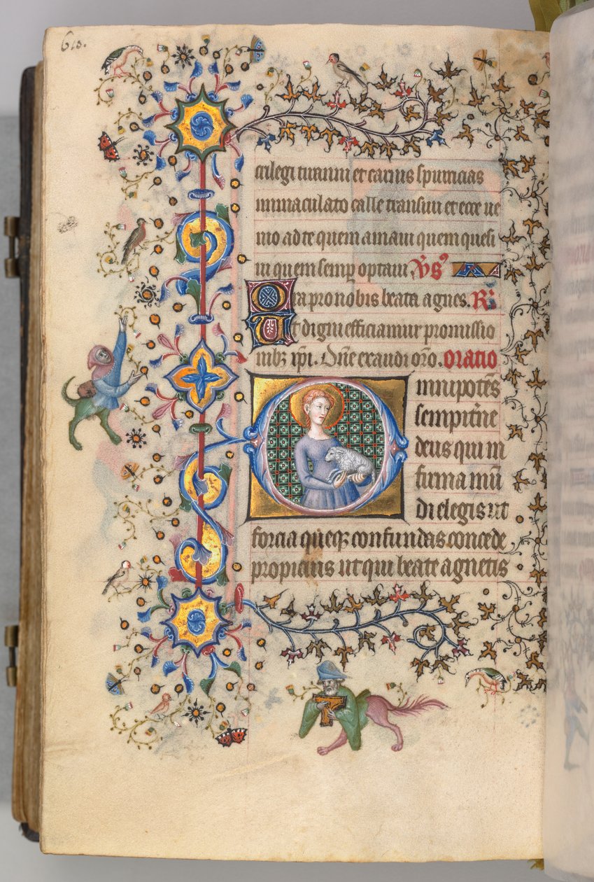 Horas de Carlos, o Nobre, Rei de Navarra 1361-1425, fol. 299v, Santa Inês, c. 1405. de Master of the Brussels Initials and Associates