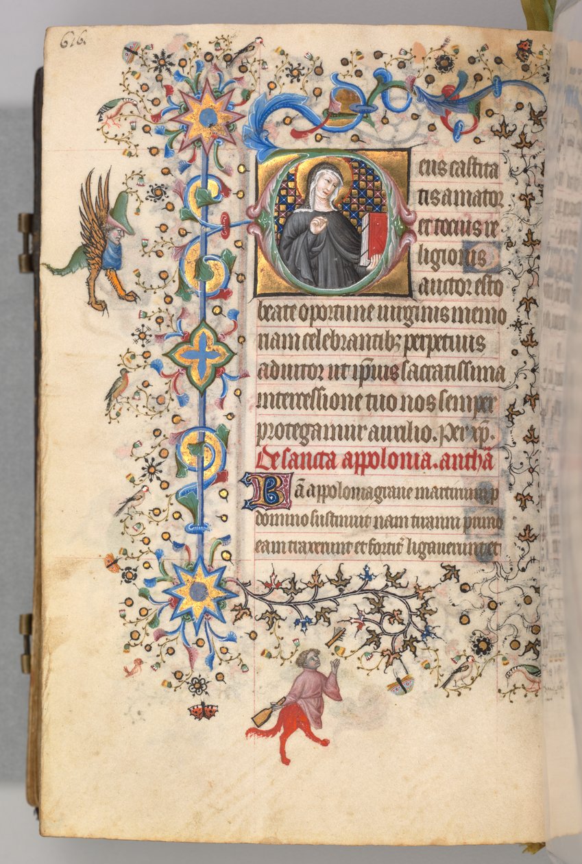 Horas de Carlos Nobre, rei de Navarra 1361-1425, fol. 302v, St. Opportune, c. 1405 de Master of the Brussels Initials and Associates