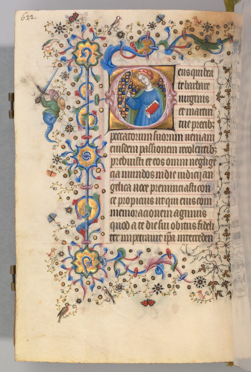 Horas de Carlos Nobre, rei de Navarra 1361-1425, fol. 305v, St. Marta, c. 1405 de Master of the Brussels Initials and Associates