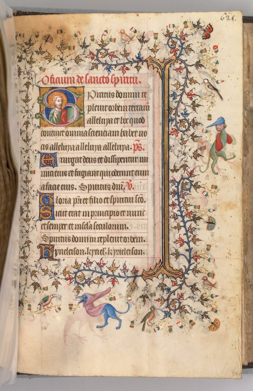 Horas de Carlos Nobre, rei de Navarra 1361-1425, fol. 307r, Busto de Cristo, c. 1405 de Master of the Brussels Initials and Associates