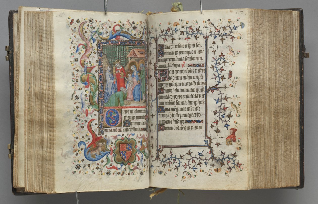 Horas de Carlos Nobre, rei de Navarra 1361-1425: fol. 79r, texto, c. 1405 de Master of the Brussels Initials and Associates