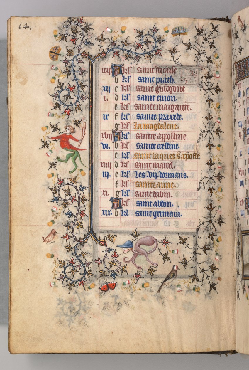 Horas de Carlos Nobre, rei de Navarra 1361-1425: fol. 7v, julho, c. 1405 de Master of the Brussels Initials and Associates