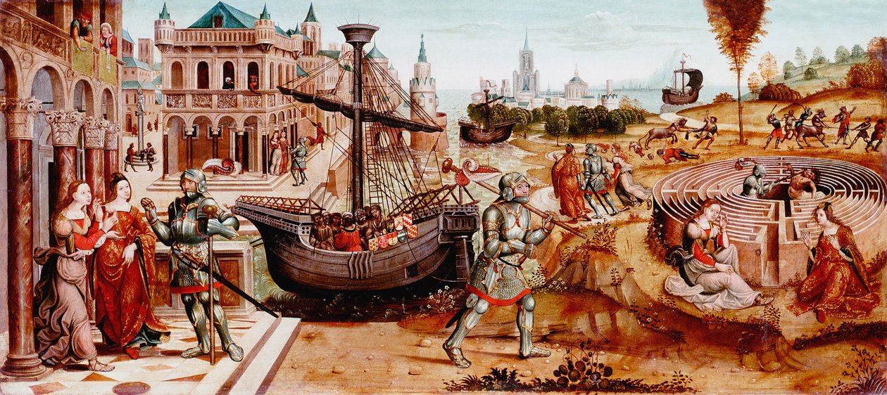 A história de Teseu, meados do século XV de Master of the Cassoni
