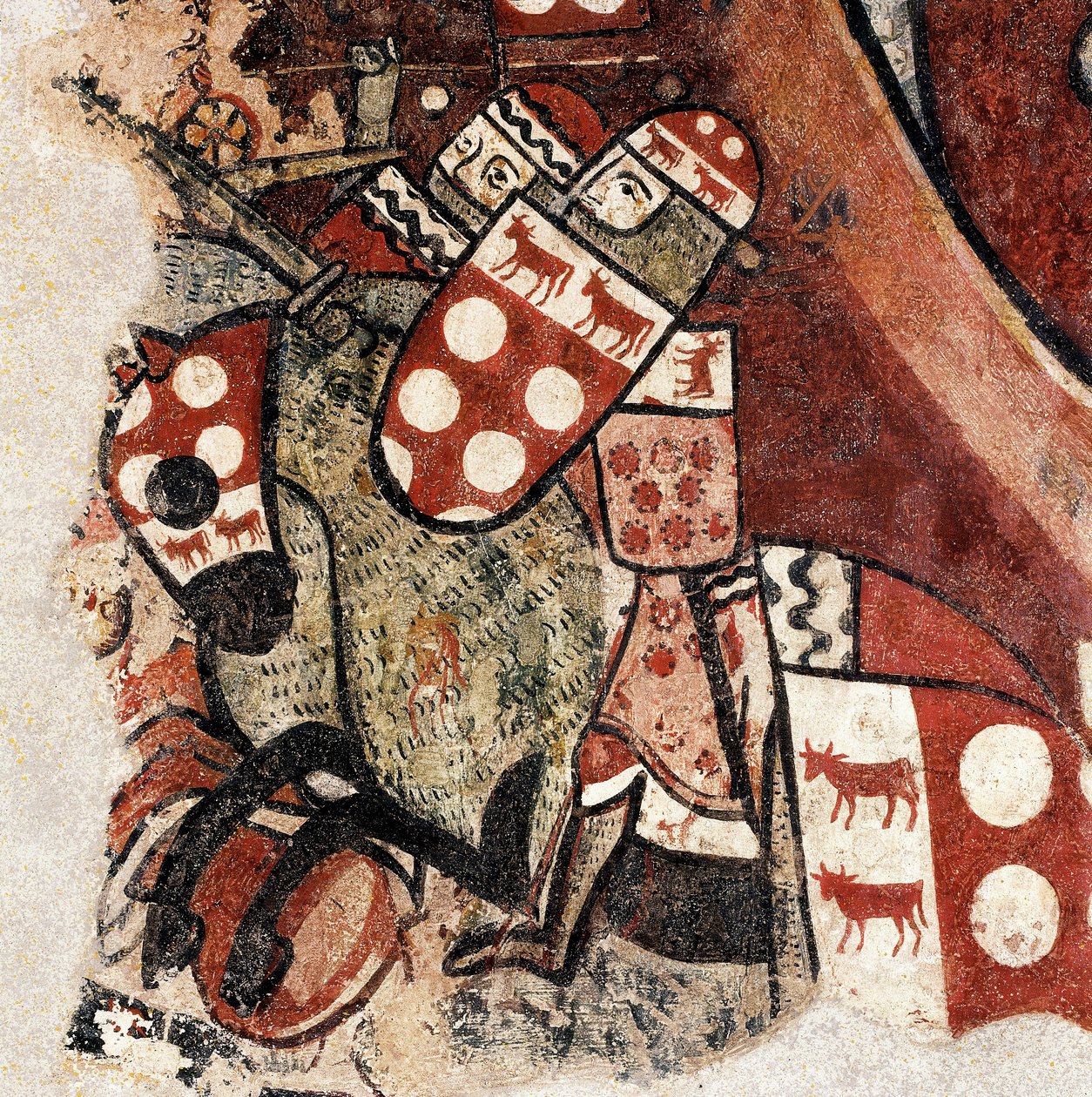 A Conquista de Maiorca, detalhe de um Fresco pelo Mestre da Conquista de Maiorca de Master of the Conquest of Mallorca