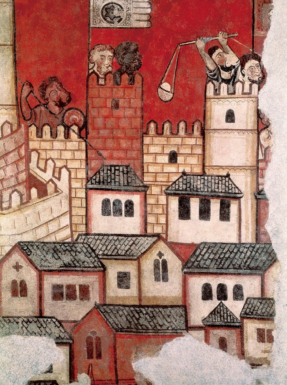 A conquista de Mallorca, detalhe de um fresco de Master of the Conquest of Mallorca