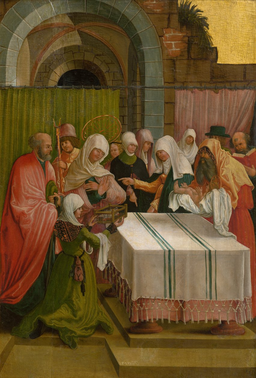 A Apresentação de Jesus no Templo, 1519. de Master of the Danube School