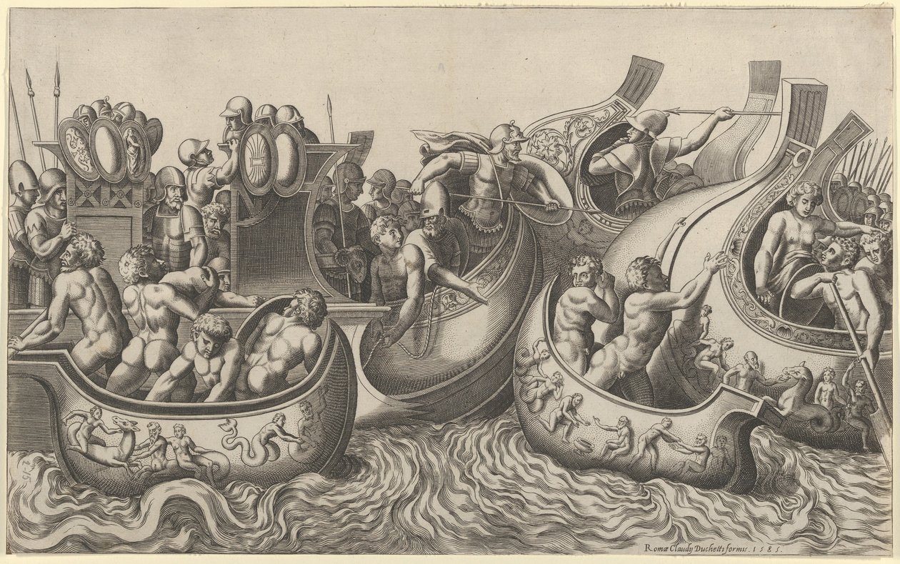 Speculum Romanae Magnificentiae: Batalha Naval, século XVI, século XVI. de Master of the Die