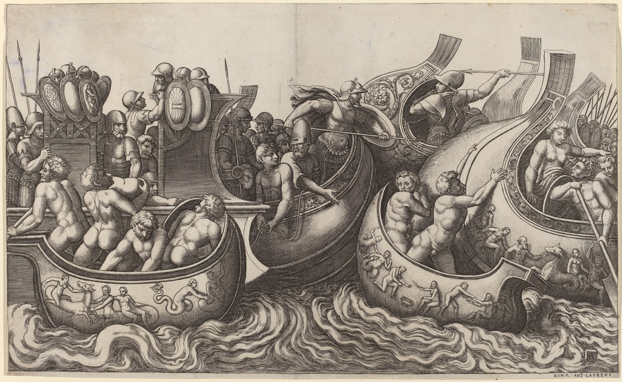 Batalha Naval de Master of the Die after Giulio Romano