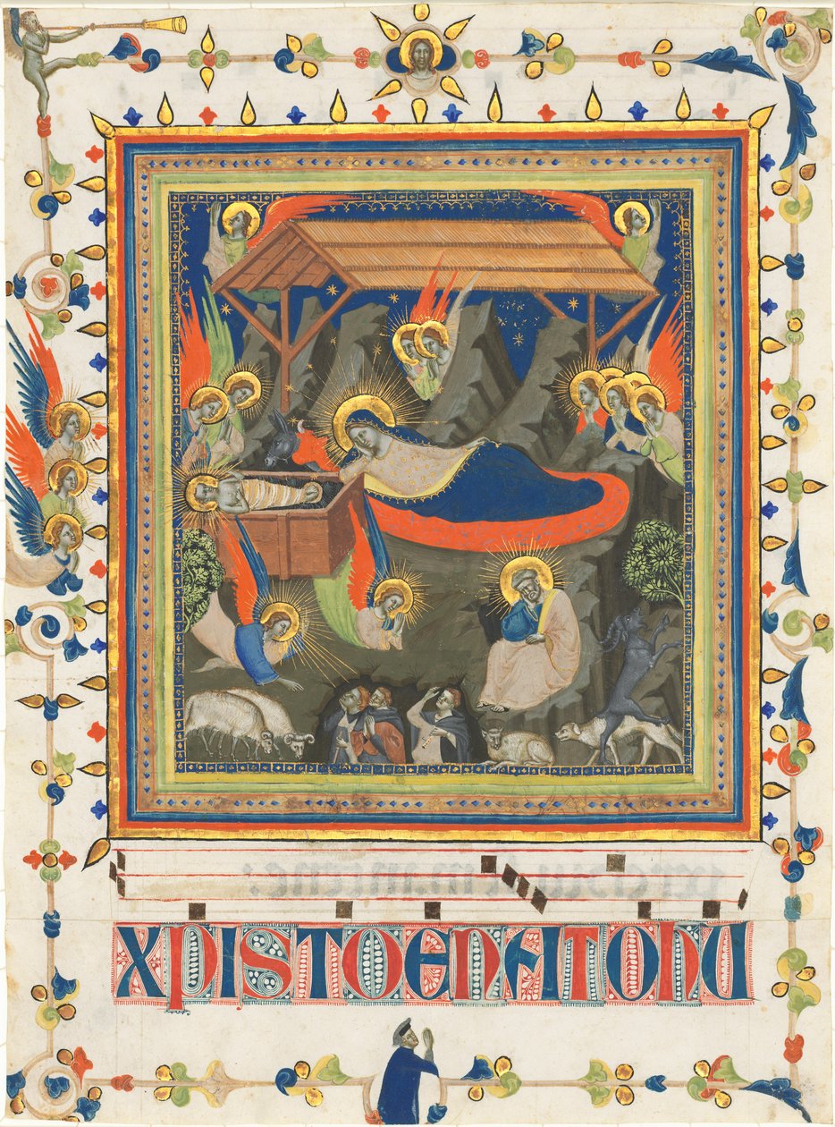 A Natividade com a Anunciação aos Pastores de Master of the Dominican Effigies