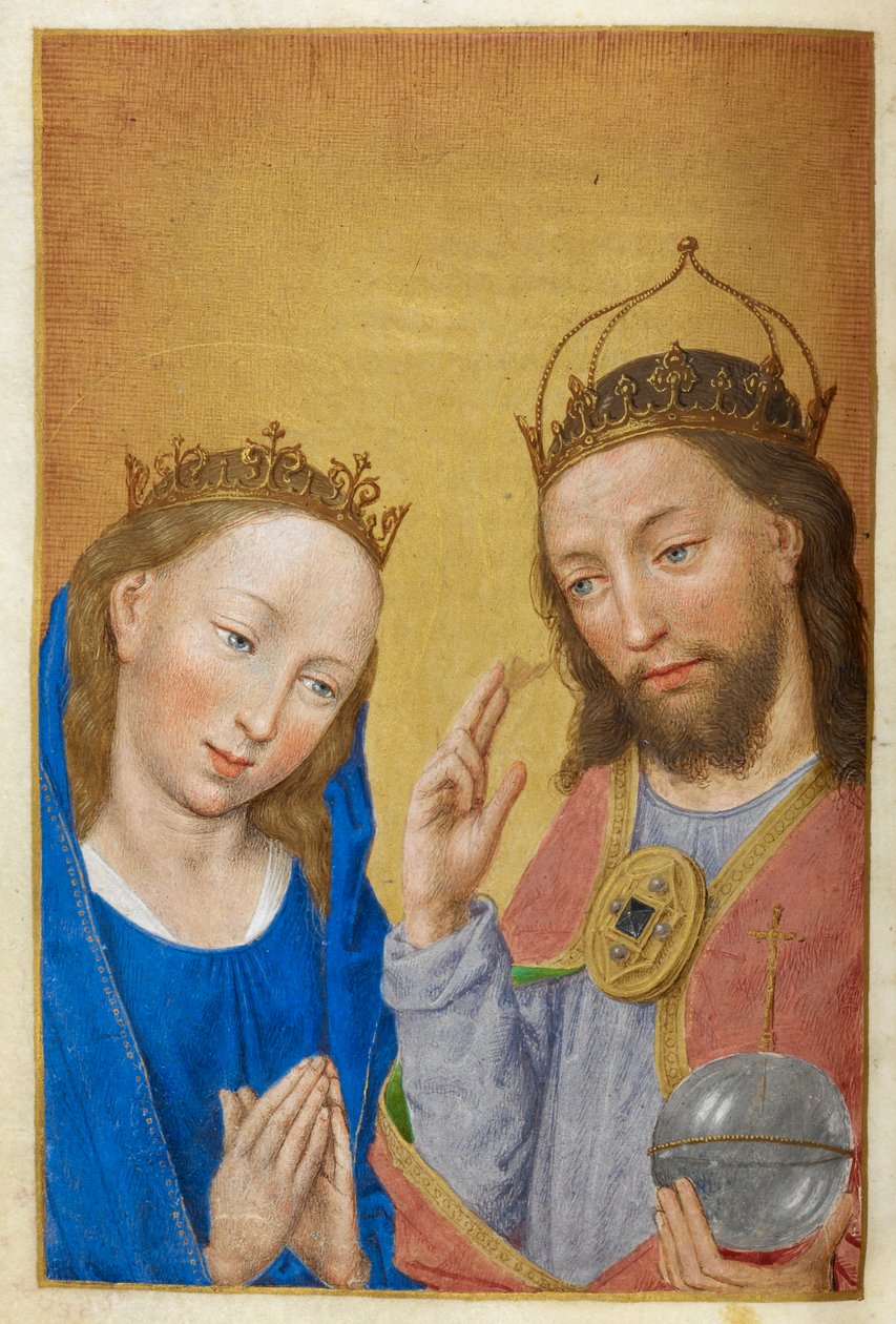 Cristo e a Virgem Maria. de Master of the Dresden Prayer Books