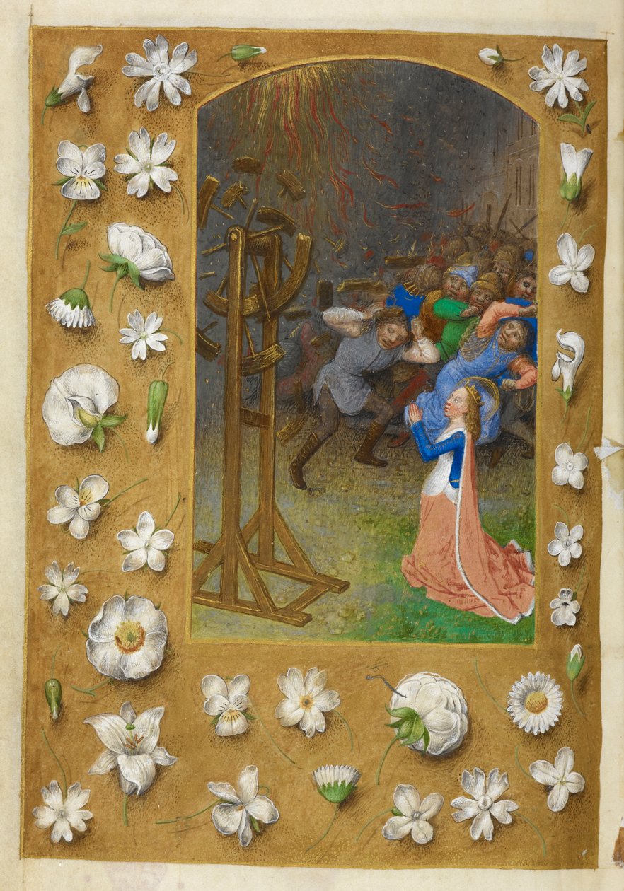 O martírio de Santa Catarina. de Master of the Dresden Prayer Books