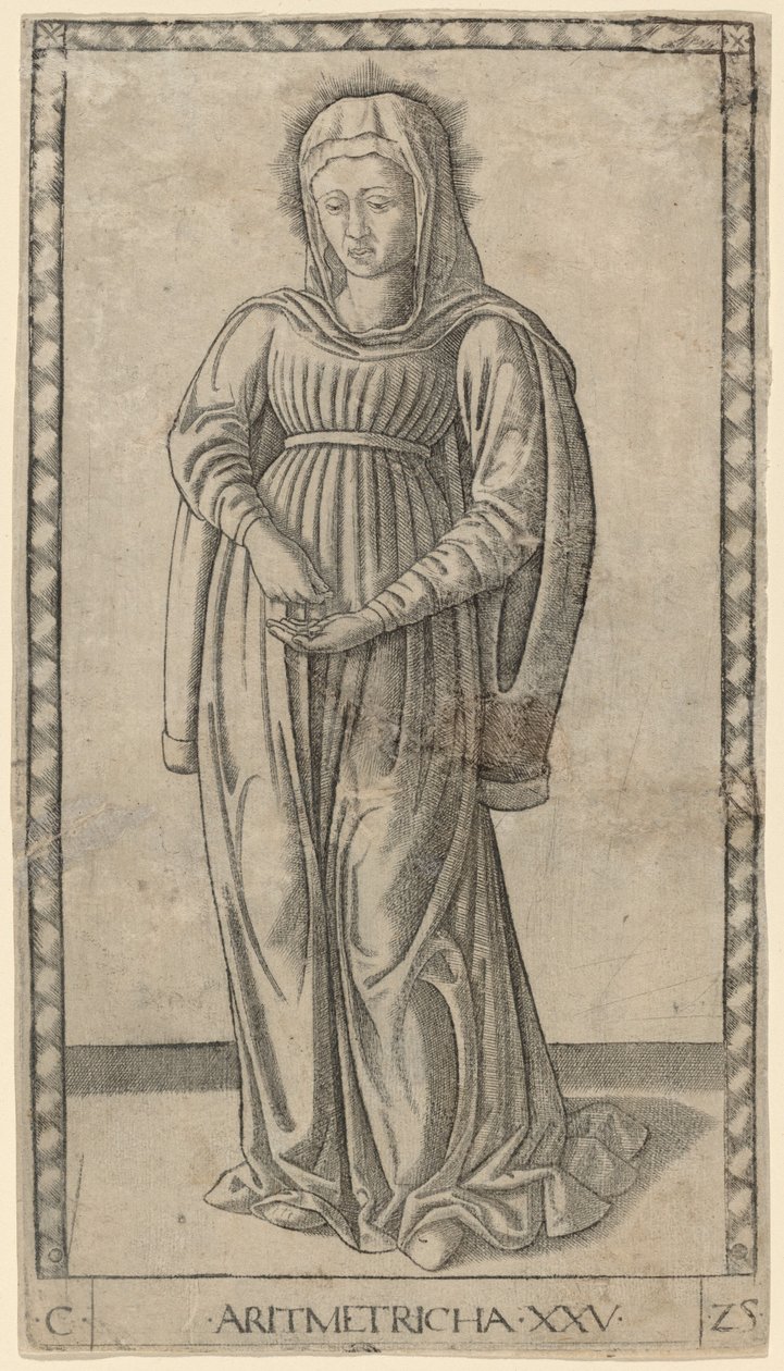 Aritmetricha (Aritmética) de Master of the E Series Tarocchi