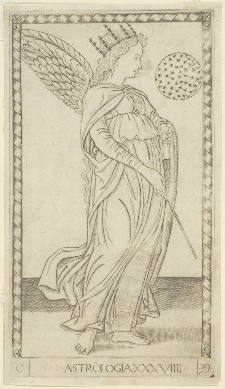 Astrologia, placa 29 de Artes e Ciências de Master of the E Series Tarocchi